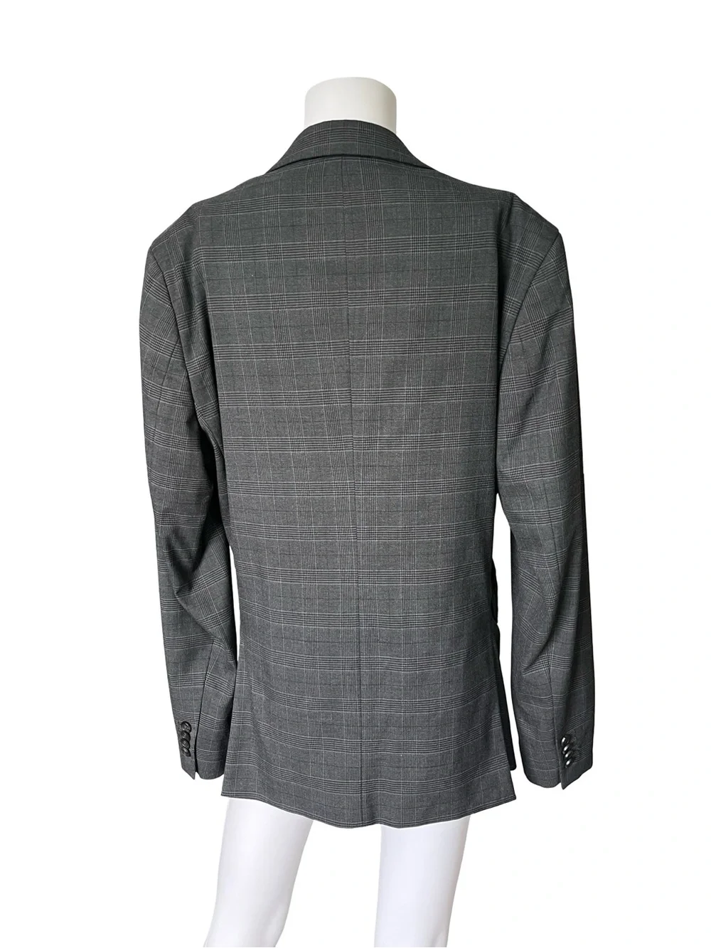 Banana Republic Factory Two Piece Suit Gray Houndstooth Plaid Neutral Mens